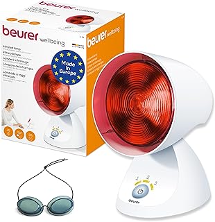 Beurer IL 35 Infrarotlampe, wohltuendes und wärmendes Infrarotlicht mit 3-stufigem Timer, 5 Neig…