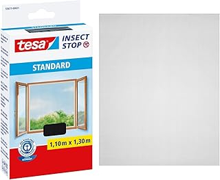 tesa INSECT STOP Klett Fliegengitter für Fenster – Insektenschutz mit Klettband, zuschneidbar – …
