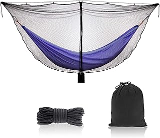 TOBWOLF Camping-Hängemattennetz, leichtes Outdoor-Moskitonetz, 360-Grad-Schutz-Polyesternetz mit…