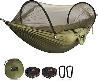 NATUREFUN Ultra-Light Reisecamping Hängematte Moskitonetz Hängematte | 300 kg Tragkraft, atmung…