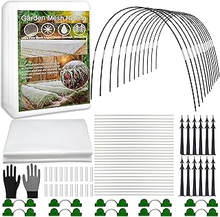 Shengruili 30Pcs Pflanztunnel Bögen,3X10M Insektenschutznetz,Folientunnel für Hochbeet,Gemüsen…