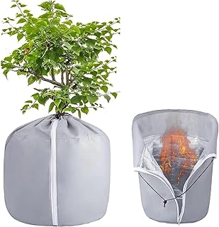 Thermo Topfschutz 50x45cm Topfschutz Pflanzen Winter Pflanzen Winterschutz mit Reißverschluss un…