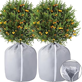 GIONAR 2 Stück Thermo Topfschutz für Pflanzen- 70x65cm Topfpflanzen Schutzbeutel – Winter Topfs…