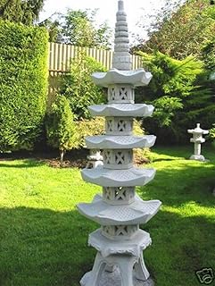 Steintempel im japanischen Stil Pagode 5 stöckig – Handgefertigte Gartenfigur aus regionalem Ste…