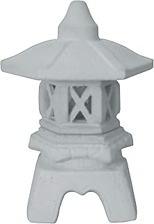 Japanische Steinlaterne kleine Yukimi, Kerzenhalter, Grau, Steinguss, 26 x 18 x 26 cm, 7 kg