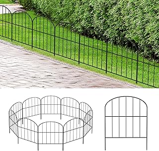OUSHENG Kleiner dekorativer Gartenzaun, 3 m (L) x 41,9 cm (H) Zaun, rostfreie Metalldrahtpaneelbo…