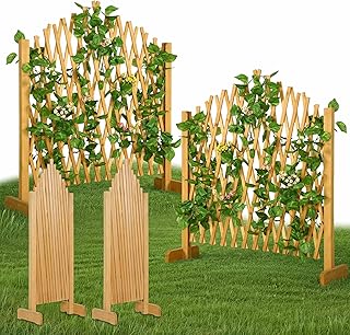 GARDEBRUK® 2er Set Rankgitter Gartenzaun bis 200cm ausziehbar faltbar Garten Balkon Spalier Rank…