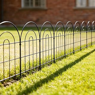 Thealyn Dekoratives Gartenzaun 61cm H x 33cm B (10 Panele, Gesamtlänge 3,3m) Metallzaun ohne Gra…