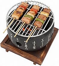 Japanischer Mini-BBQ-Grill, tragbarer japanischer Grillofen, Aluminiumlegierung, kleiner Holzkohl…