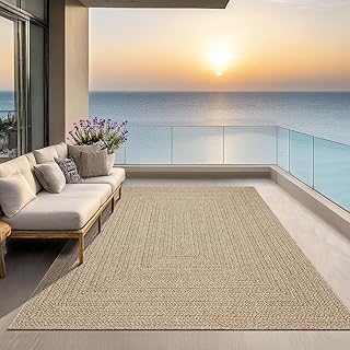 the carpet Kansas Outdoor Teppich – Wetterfester Indoor & Outdoor Teppich im Jute-Look für Bal…