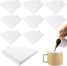 200 Stück Kaffeefilter Größe 1, V-förmiger Kaffeefilter Papier Filter, Ungebleichte Coffee Fi…