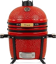 BBQ-Toro Kamado Grill Holzkohlegrill Shiro Ø 39 cm | Rot | Mini Holzkohlegrill mit Thermometer &…