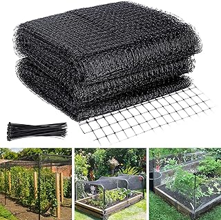 Vogelnetze Vogelschutznetz, 4 X 10m Schutznetz Garten Gemüsenetz mit 50 Stück Kabelbinder, Netz…