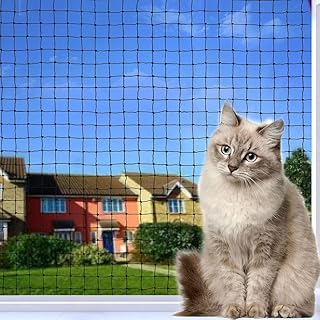 Katzennetz für Balkon, 2x3m/4x3m/6x3m/8x3m/10x3m/Katzennetz Drahtverstärkt ist Robust ，Bissfe…