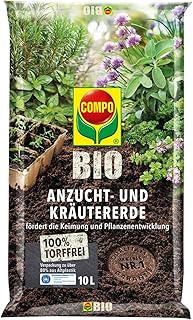 COMPO BIO Anzuchterde und Kräutererde, Erde für Aussaaten, Kräuter, Stecklinge und Jungpflanze…