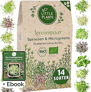 Sprossen Samen Microgreens Starter Set BIO – 14 Sorten BIO Sprossen zum selber züchten Microgree…