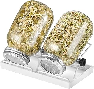 ecooe Sprossen Keimglas 2er Set keimgläser für Sprossenglas Sprouting jar mit 1 Wasserschale 2 …