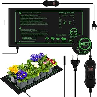 AOOWU 50W Heizmatte Pflanzen mit Thermostat – Schnelle Erwärmun, Feuerschutz, Wasserdicht – Säm…