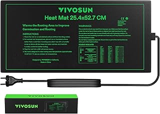 VIVOSUN Heizmatte 25,4×52,7cm für Setzlinge, Wasserdichte Wärmematte UL & MET Zertifiziert, Pfl…