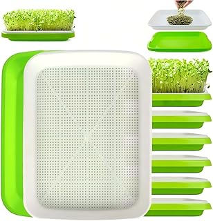 Keimschalen für Sprossen,6 Stück Kresse Anzuchtschalen,Seed Sprouter Tray 32 * 24 cm,Sprossensc…