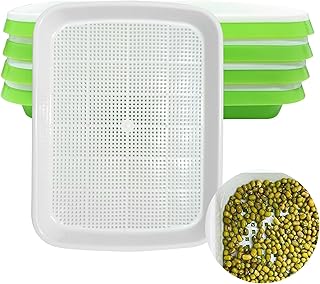 Chedin 4 Stück Seed Sprouter Tray Keimschale, Sprossen Sämlinge Weizen Grassierer Pflanzer, Hyd…