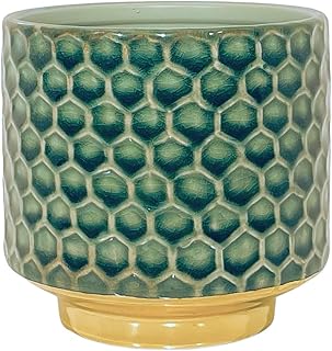 Nordring Retro Übertopf Vintage Pflanztopf für Zimmerplanzen, Sukkulenten Blumentopf Goldy S (1…