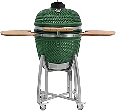 BBQ-Toro Kamado Grill Holzkohlegrill „KURO“ Ø 52 cm | Grün | Holzkohlegrill mit Bambusablage, T…