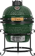 BBQ-Toro Kamado Grill Holzkohlegrill Haiiro Ø 32 cm | Grün | Mini Holzkohlegrill mit Thermomete…