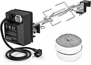 Onlyfire Grillspieß Set aus Edelstahl Drehspieß mit Elektromotor, Kompatibel für Large BGE, Ka…