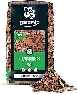 GALAMIO Rindenmulch Kiefer Mittel 10-40 mm – 60L – unbehandelter, natürlicher Bodenschutz