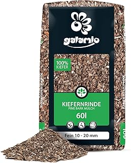 GALAMIO Rindenmulch Kiefer Fein 10-20 mm – 60L – unbehandelter, natürlicher Bodenschutz
