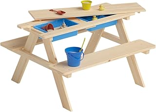 Bellabino Inny Kindersitzgruppe Outdoor für 4 Kinder – Kindertisch 2 Wannen – Matschtisch au…