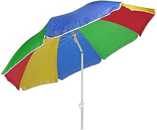Haushalt International Sonnenschirm 180cm Strandschirm Balkonschirm Schirm Regenbogen Regenbogenf…