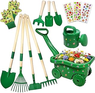 Schubkarre für Kinder, 13 Gartenwerkzeug Set für Kinder, Gartenset mit Schubkarre Kind, Kinders…