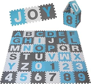 ALPIDEX Kinder Puzzlematten 86-teilig | Buchstaben & Zahlen | 36 Matten – 30 x 30 x 1cm | Spielte…