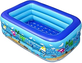 Aufblasbarer Pool Lang 150 x 105CM, Erweiterter Erholungsbereich für Erwachsene und Haustiere, S…