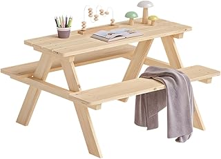 Bellabino Inny Kindersitzgruppe für 4 Kinder – Kindertisch mit 2 Bänken – Sitzbank Outdoor …