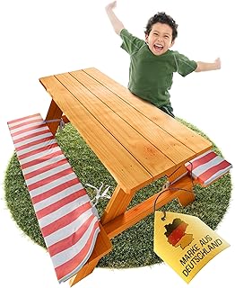 FRIEDO – Kindersitzgruppe inkl. Polsterauflage – Gepürfte Kinder Gartenmöbel – Sitzgruppe Kinde…