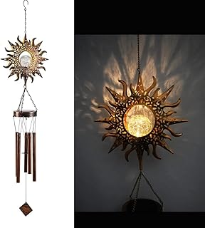 Hanging Solar Wind Chimes – Solarleuchten LED Nachtlichter im Freien Garten Wasserdicht Metall Wi…