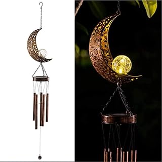 lifemet Windspiel, Solarleuchten – angetriebene LED-Mond-Nachtlichter, für den Außenbereich, …