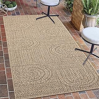 Teppich-Traum In- & Outdoor Teppich klein 60×90 cm Sisal-Optik natürlich beige braun Garten Terr…