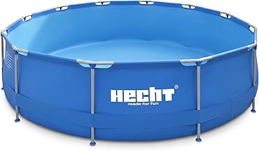 Hecht Stahlrahmen Pool Swimmingpool – 360 x 76 cm und 300 x 76 cm zur Auswahl – Familienpool …