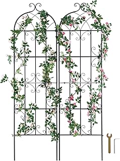 VEVOR Rankhilfe für Kletterpflanzen, 51×180 cm, Kletterhilfe, 2er-Set rostfreies Metallspalier f…