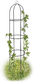 Relaxdays Rankobelisk beschichtetes Metall 190 cm, witterungsbeständige Garten Rankhilfe für Ro…