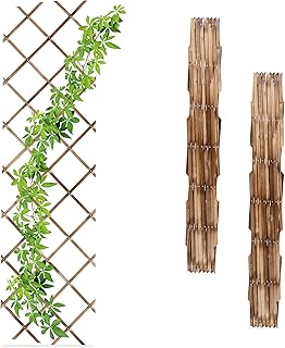 Relaxdays Rankgitter ausziehbar, 3er Set, 180×60 cm, Holz, Wandmontage, Rankhilfe Kletterpflanzen…