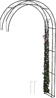 Relaxdays Rosenbogen Halbbogen, Metall, HxBxT: 245 x 130 x 36 cm, Rankbogen für Kletterpflanzen,…