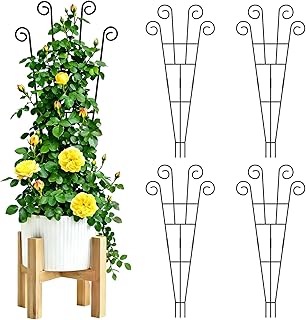 WELDUN 4er Rankgitter 75CM für Kletterpflanzen, Metall Rankhilfe Zimmerpflanzen, Pflanzentrellis…