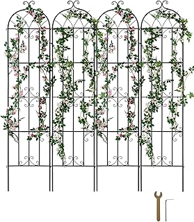 VEVOR Rankhilfe für Kletterpflanzen, 51×220 cm, 4er-Set rostfreies Metallspalier für Gartenblum…