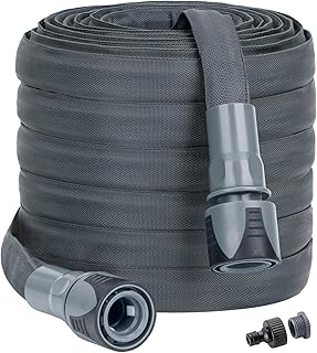 Gartenschlauch Flexibler 7,5 m Wasserschlauch, knickfreier Textilschlauch mit TPE-Kern, leicht we…