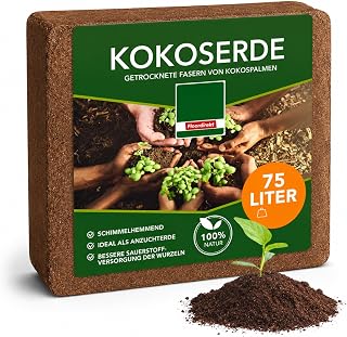 Floordirekt Kokoserde gepresst – 75 Liter Blumenerde aus Kokosfaser – Anzuchterde – Aussaaterde -…